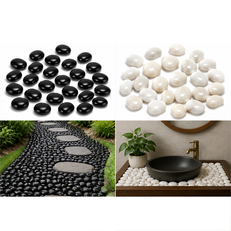 Marine Aquarium Tanks - Piedras de río pulidas blancas y